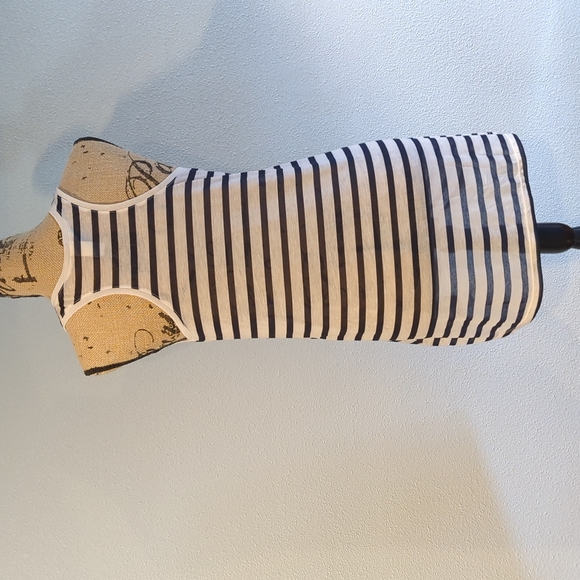 H&M Basic, Navy & White striped tank top, Size Small - Picture 2 of 2
